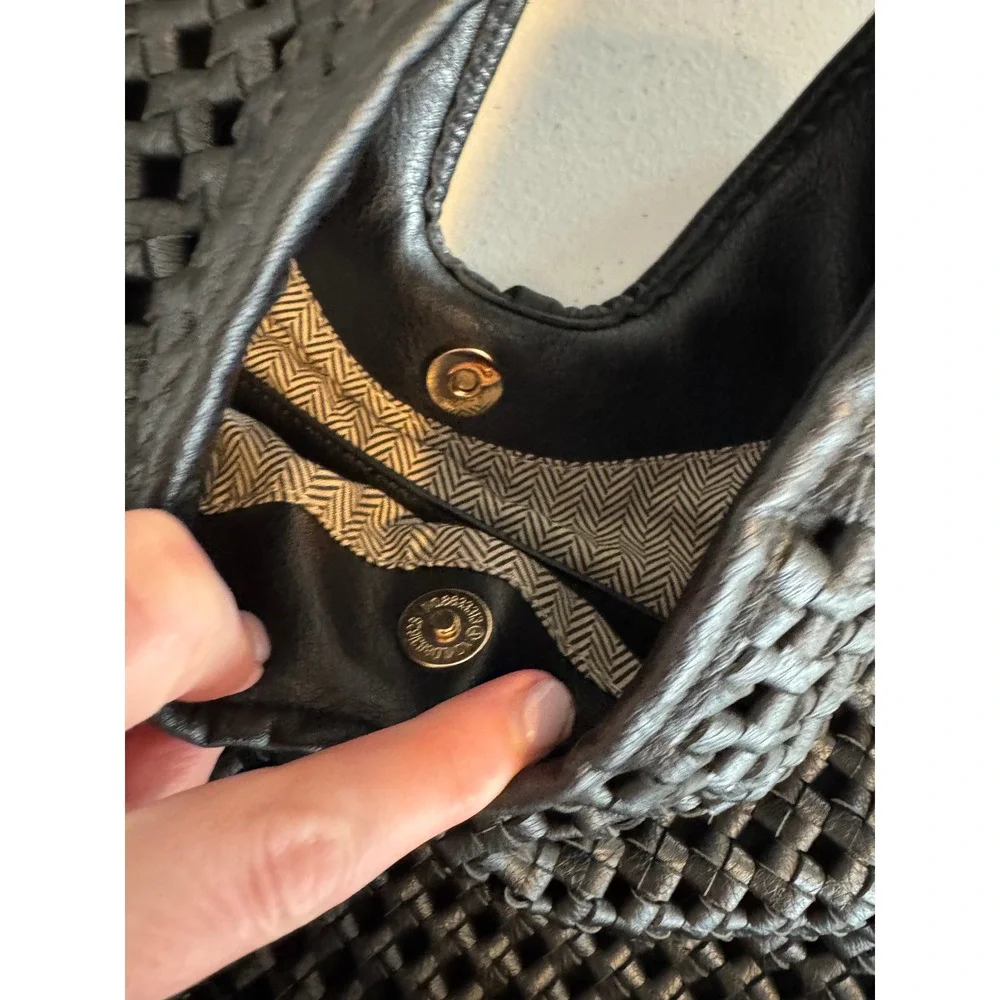 Urban Expressions Hobo Bag Large Black Woven Faux Leather Tote Purse